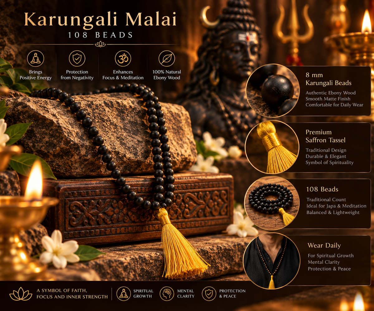 Karungali Malai 108-Beads Ebony Wood