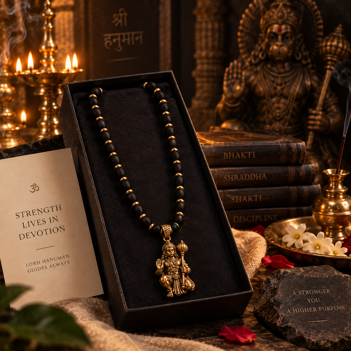 Hanumanji Pendant Karungali Mala
