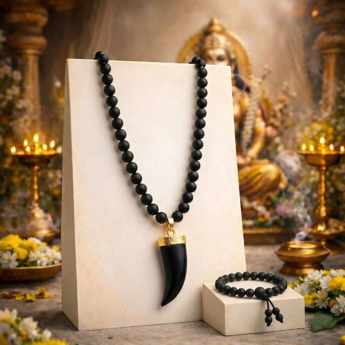 Single Teeth Karungali Necklace – Natural Ebony Wood