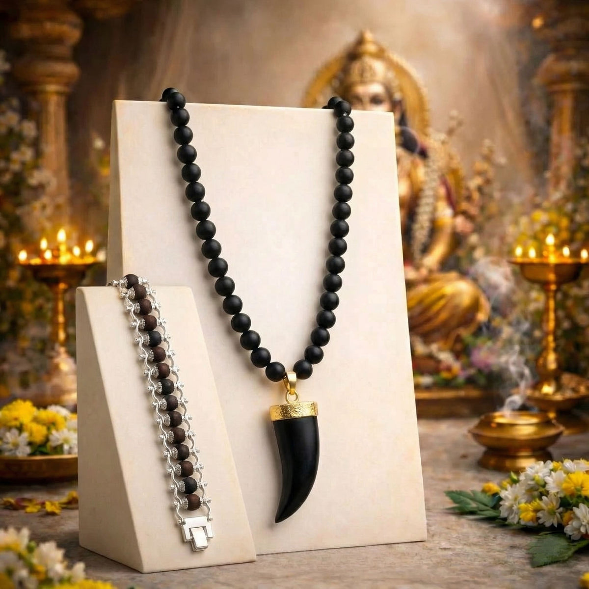 Single Teeth Karungali Necklace – Natural Ebony Wood
