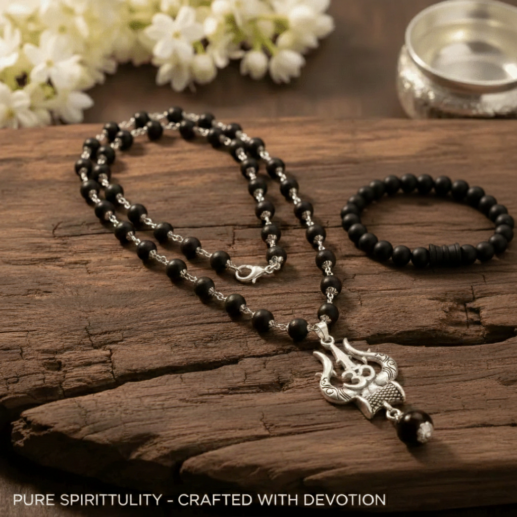 OM Shiva Trishul Karungali Mala (Free Gift Worth 599)