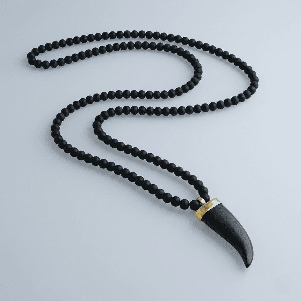 Single Teeth Karungali Necklace – Natural Ebony Wood