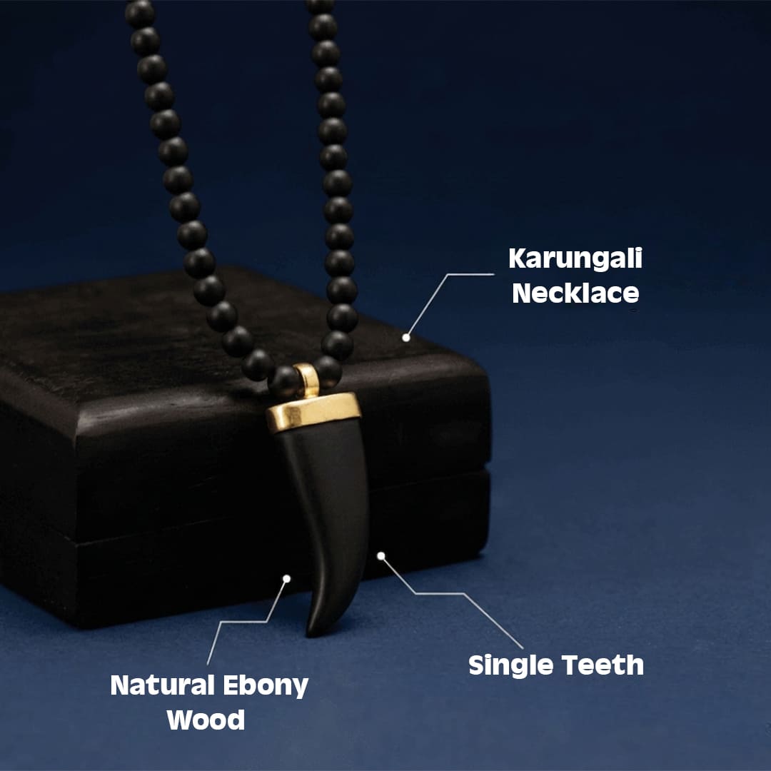 Single Teeth Karungali Necklace – Natural Ebony Wood