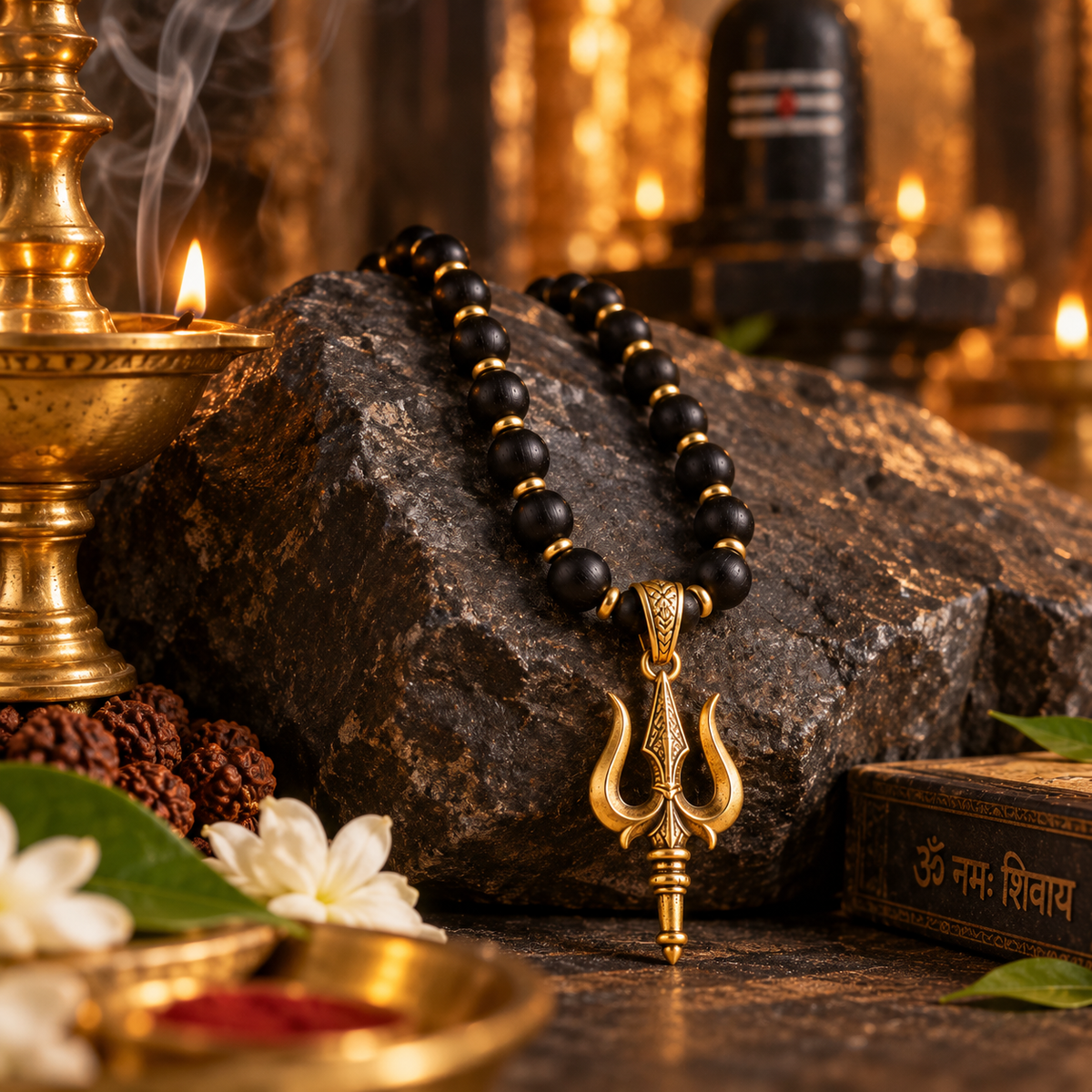 The Trishul Karungali Mala