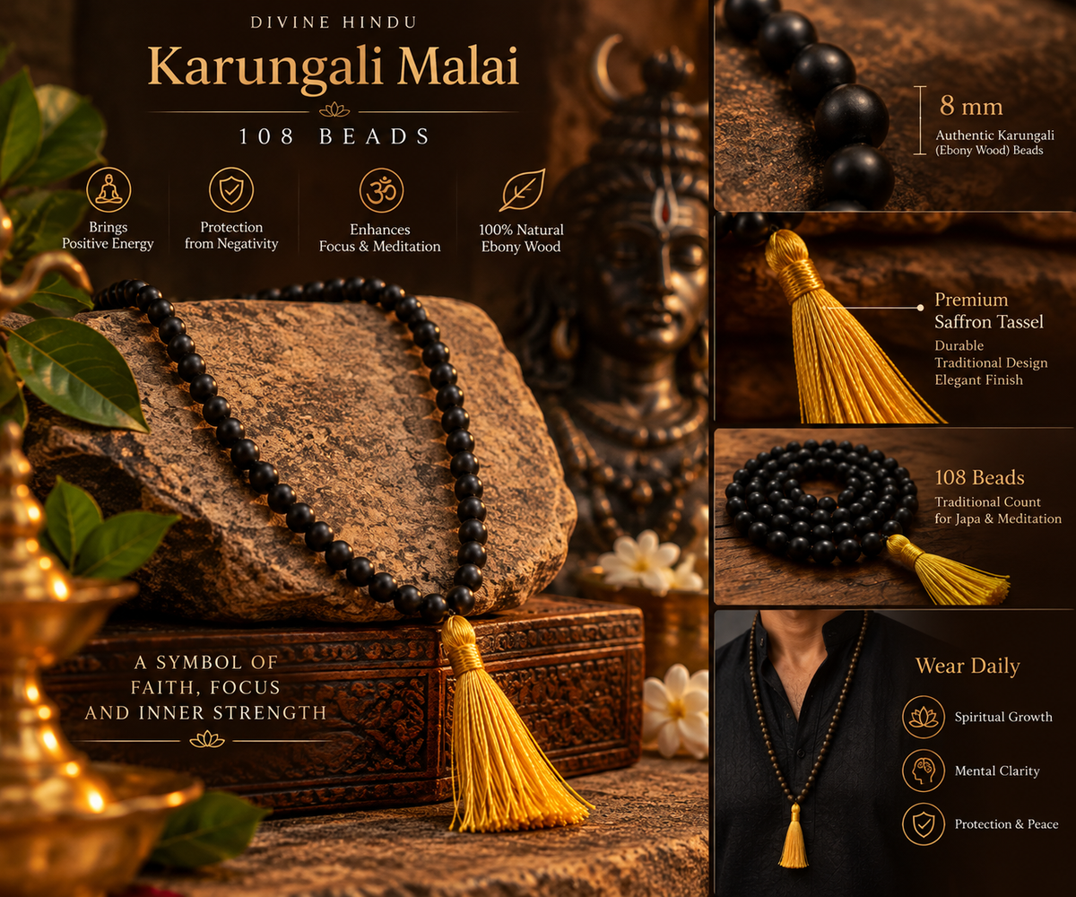 Karungali Malai 108-Beads Ebony Wood