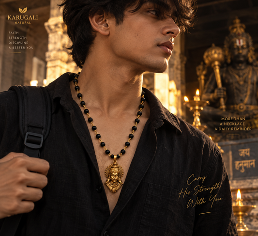 Gold Plated Bajrangbali Karungali Necklace
