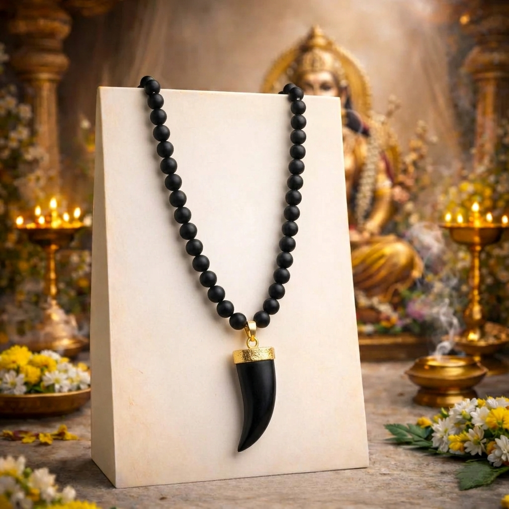 Single Teeth Karungali Necklace – Natural Ebony Wood