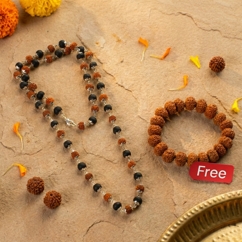 Karungali Malai 108-Beads Ebony Wood ( Buy 1 Get 1 Free Gift)