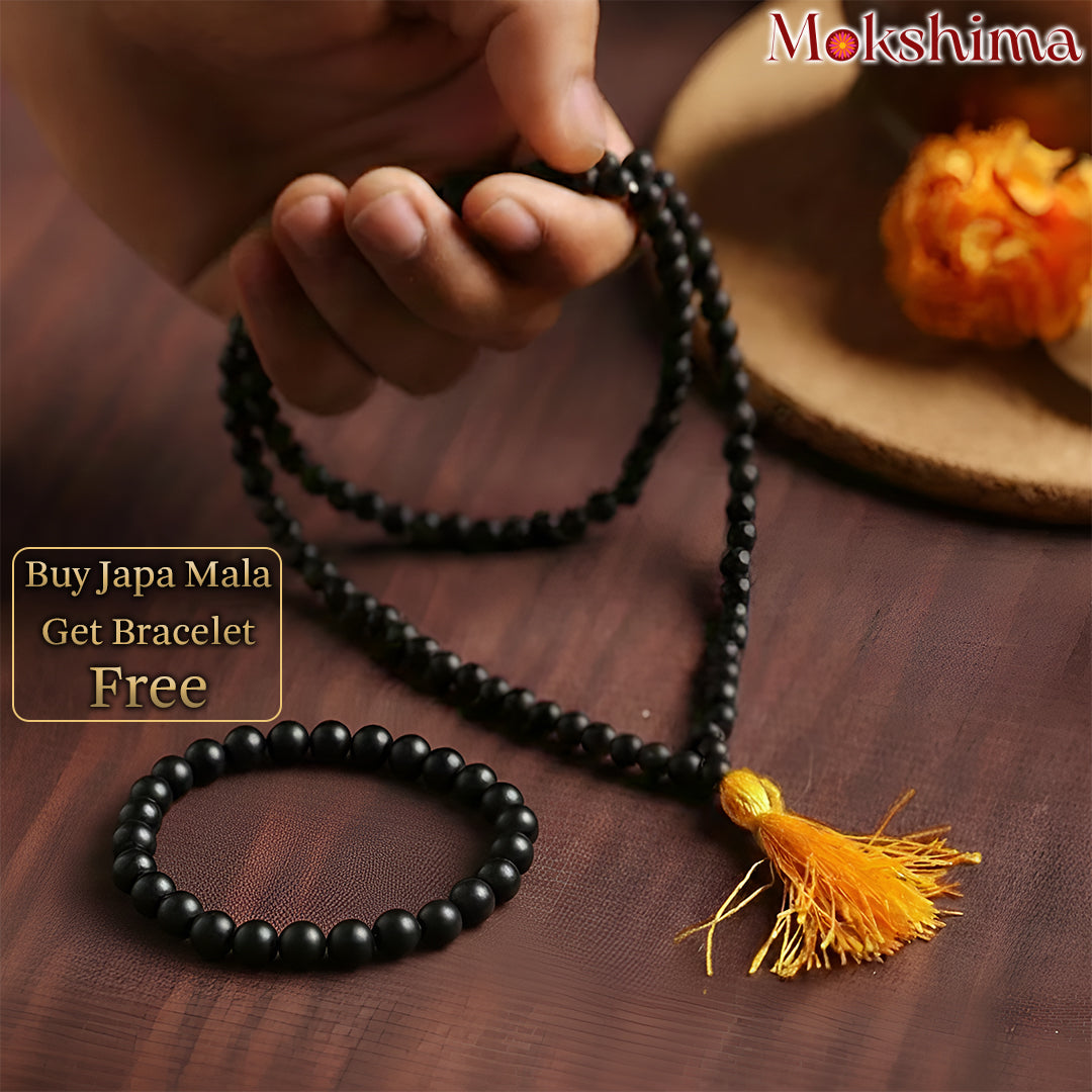 Karungali Malai 108-Beads Ebony Wood ( Buy 1 Get 1 Free Gift)