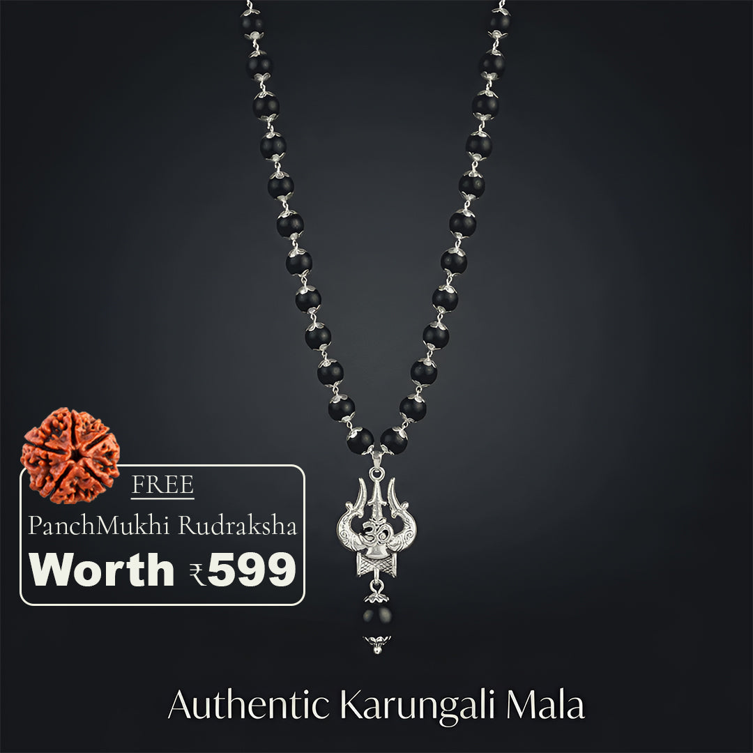 OM Shiva Trishul Karungali Mala (Free Gift Worth 599)