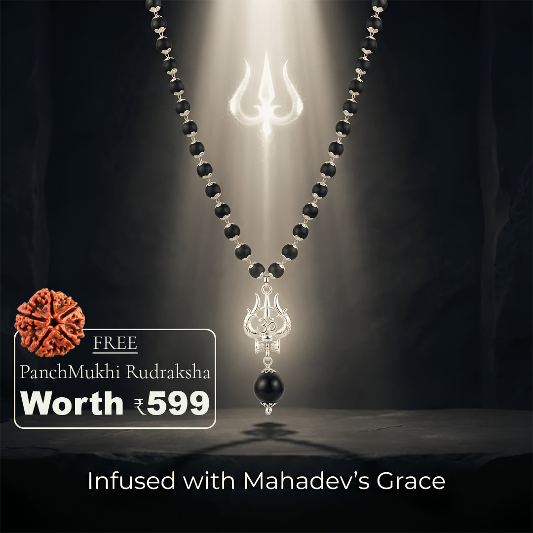 OM Shiva Trishul Karungali Mala (Free Gift Worth 599)