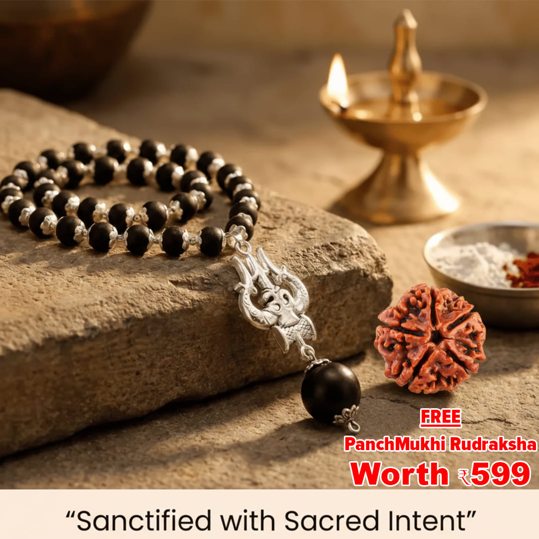 OM Shiva Trishul Karungali Mala (Free Gift Worth 599)