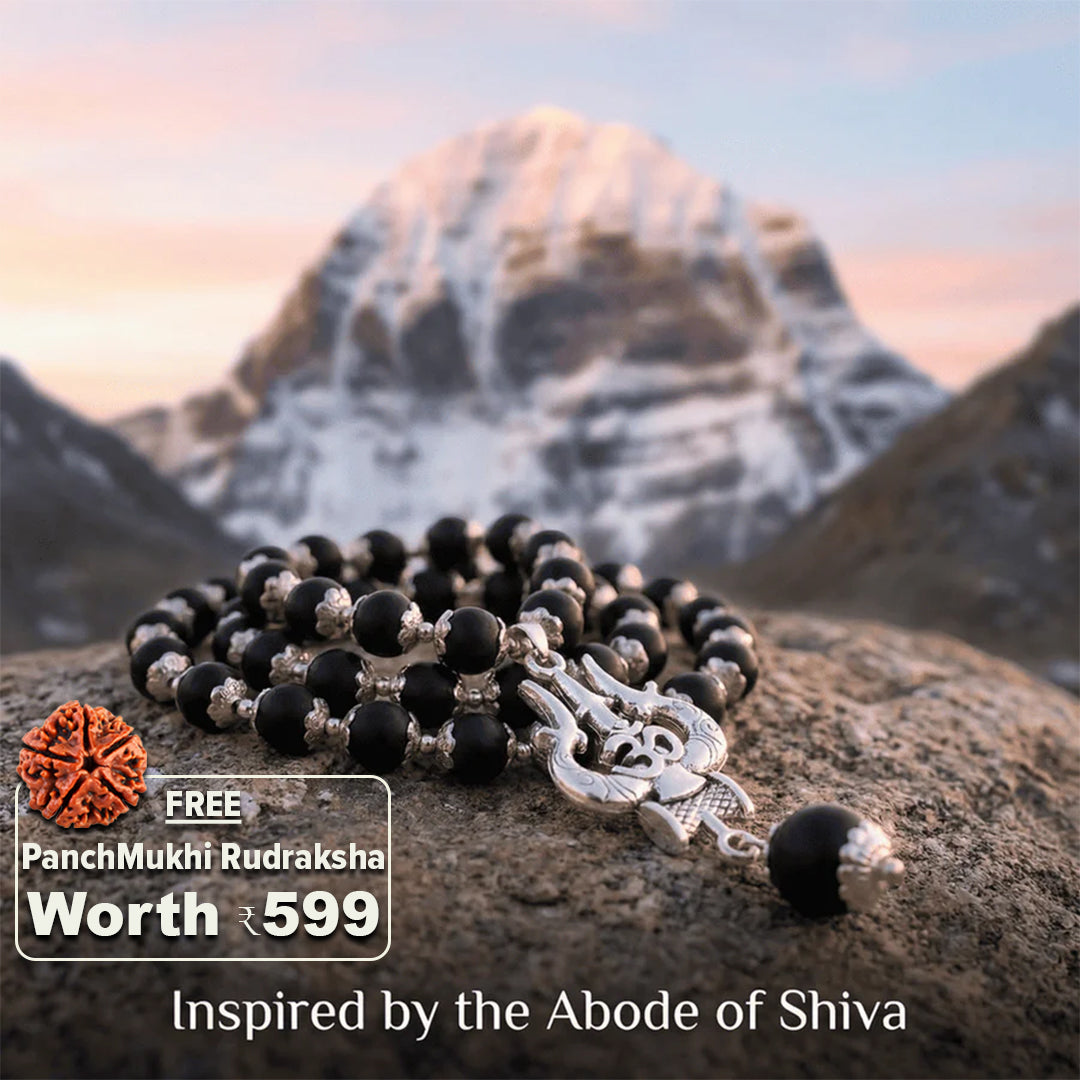 OM Shiva Trishul Karungali Mala (Free Gift Worth 599)