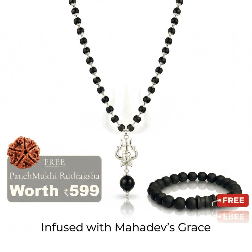 OM Shiva Trishul Karungali Mala (Free Gift Worth 599)